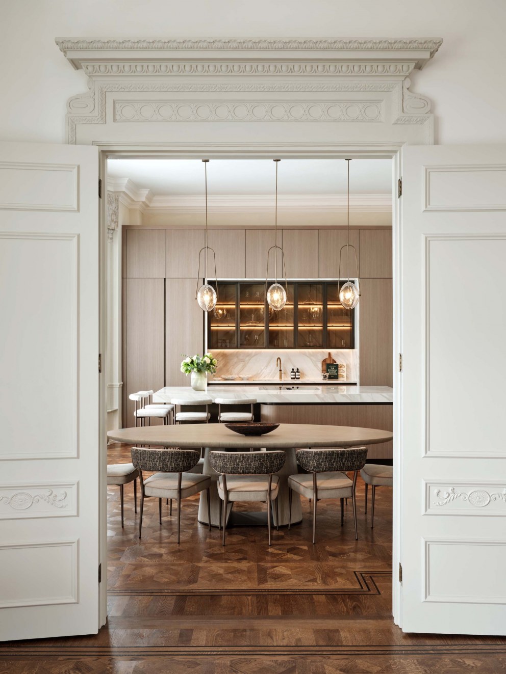 Knightsbridge Historical Apartment  | Formal Reception into Kitchen  | Interior Designers